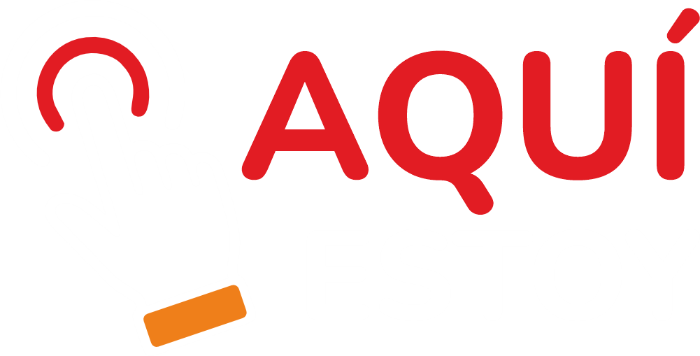 Aqui Estoy logo lineas blancas